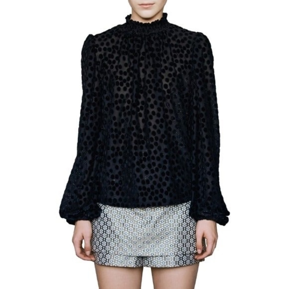 Maje polka dot blouse size 1